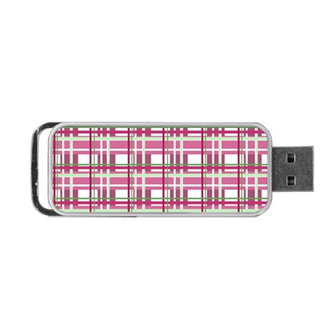 Pink plaid pattern Portable USB Flash (One Side) from UrbanLoad.com Front