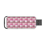 Pink plaid pattern Portable USB Flash (Two Sides)