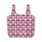 Pink plaid pattern Full Print Recycle Bags (M) 