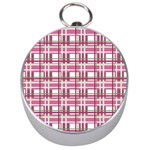 Pink plaid pattern Silver Compasses