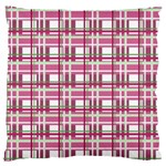 Pink plaid pattern Large Flano Cushion Case (Two Sides)