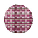 Pink plaid pattern Standard 15  Premium Flano Round Cushions