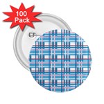 Blue plaid pattern 2.25  Buttons (100 pack) 