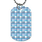 Blue plaid pattern Dog Tag (Two Sides)