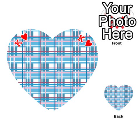 King Blue plaid pattern Playing Cards 54 (Heart)  from UrbanLoad.com Front - HeartK
