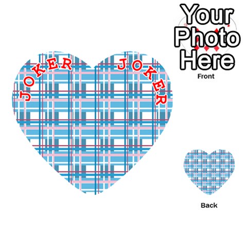 Blue plaid pattern Playing Cards 54 (Heart)  from UrbanLoad.com Front - Joker2