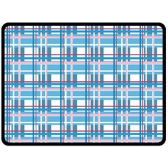 Blue plaid pattern Double Sided Fleece Blanket (Large)  from UrbanLoad.com 80 x60  Blanket Front