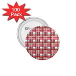 Red plaid pattern 1.75  Buttons (100 pack) 