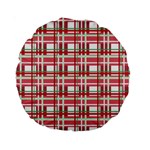 Red plaid pattern Standard 15  Premium Round Cushions