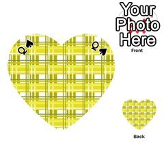 Queen Yellow plaid pattern Playing Cards 54 (Heart)  from UrbanLoad.com Front - SpadeQ