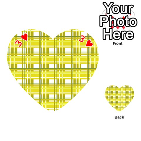 Yellow plaid pattern Playing Cards 54 (Heart)  from UrbanLoad.com Front - Heart3