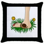 Barefoot in the grass Throw Pillow Case (Black)