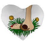 Barefoot in the grass Large 19  Premium Flano Heart Shape Cushions