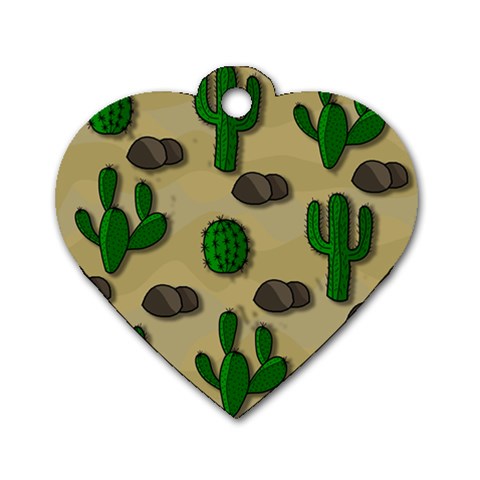 Cactuses Dog Tag Heart (One Side) from UrbanLoad.com Front