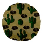 Cactuses Large 18  Premium Flano Round Cushions