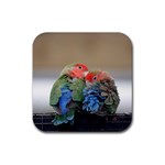 Love Parrots Rubber Coaster (Square)