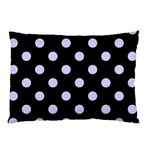 Polka Dots - Pale Lavender Violet on Black Pillow Case (Two Sides)