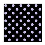 Polka Dots - Pale Lavender Violet on Black Face Towel