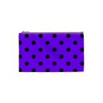 Polka Dots - Black on Violet Cosmetic Bag (S)