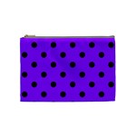 Polka Dots - Black on Violet Cosmetic Bag (M)