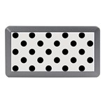 Polka Dots - Black on Platinum Gray Memory Card Reader (Mini)