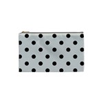Polka Dots - Black on Gainsboro Gray Cosmetic Bag (S)