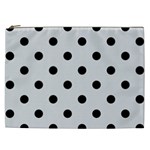 Polka Dots - Black on Gainsboro Gray Cosmetic Bag (XXL)