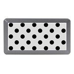 Polka Dots - Black on Gainsboro Gray Memory Card Reader (Mini)