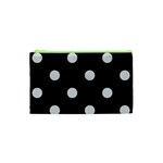 Polka Dots - Gainsboro Gray on Black Canvas Cosmetic Bag (XS)