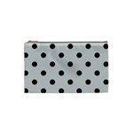Polka Dots - Black on Light Gray Cosmetic Bag (S)