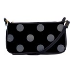 Polka Dots - Gray on Black Shoulder Clutch Bag