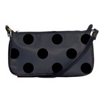 Polka Dots - Black on Dark Gray Shoulder Clutch Bag