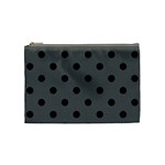 Polka Dots - Black on Dark Gray Cosmetic Bag (M)