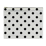Polka Dots - Black on Seashell Cosmetic Bag (XL)