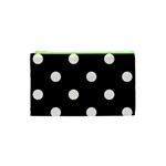 Polka Dots - Seashell on Black Canvas Cosmetic Bag (XS)