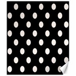 Polka Dots - Seashell on Black Canvas 20  x 24 