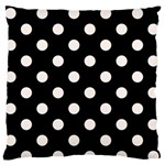 Polka Dots - Seashell on Black Standard Flano Cushion Case (One Side)