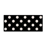 Polka Dots - Seashell on Black Hand Towel