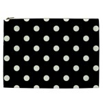 Polka Dots - Beige on Black Cosmetic Bag (XXL)