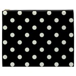 Polka Dots - Beige on Black Cosmetic Bag (XXXL)