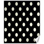 Polka Dots - Beige on Black Canvas 20  x 24 