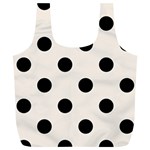 Polka Dots - Black on Linen Full Print Recycle Bag (XL)