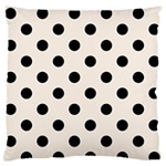Polka Dots - Black on Linen Large Flano Cushion Case (One Side)