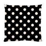 Polka Dots - Linen on Black Standard Cushion Case (One Side)