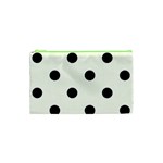 Polka Dots - Black on Ivory Canvas Cosmetic Bag (XS)