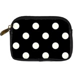 Polka Dots - Ivory on Black Digital Camera Leather Case