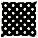 Polka Dots - Ivory on Black Large Cushion Case (Two Sides)