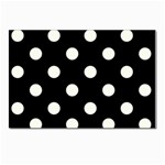 Polka Dots - Ivory on Black Postcard 4 x 6  (Pkg of 10)