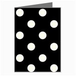 Polka Dots - Ivory on Black Greeting Card
