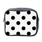 Polka Dots - Black on White Smoke Mini Toiletries Bag (Two Sides)